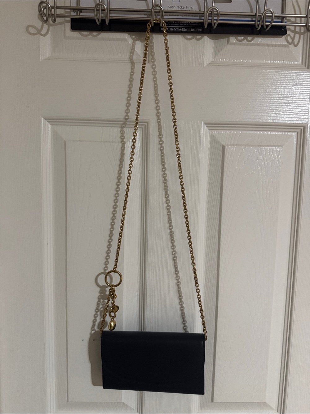 Madewell Black Crossbody Wallet with Gold Chain